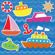 Vettoriale: Marine transport stickers Marine transport stickers