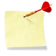 Dartpfeil mit Notizzettel