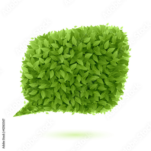 Vektor: Speech bubble of green leaves Speech bubble of green leaves