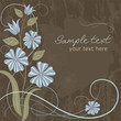 Vektor: Greeting card with blue flowers Greeting card with blue flowers