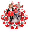 Foto: Family with Christmas gifts Family with Christmas gifts
