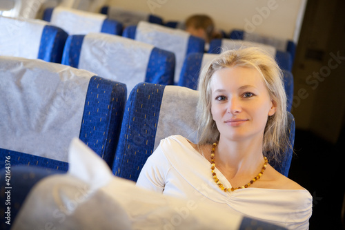 Foto: girl in the airplane girl in the airplane