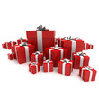 Red gift boxes group