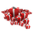Red gift boxes surprise