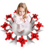 Foto: Sulking little girl with presents Sulking little girl with presents