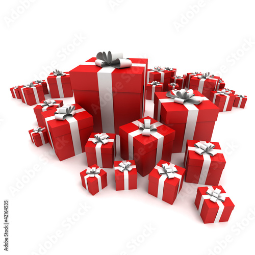 Foto: Red gift boxes surprise Red gift boxes surprise
