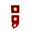 Glowing semicolon on white