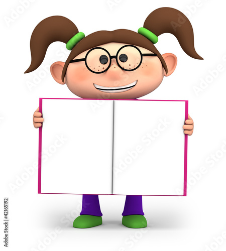 Illustration: girl with open book girl with open book