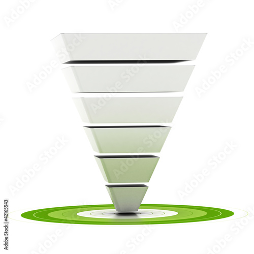 Illustration: sales or conversion funnel, web marketing tool sales or conversion funnel, web marketing tool