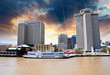 Photo: Sunset above New Orleans with Mississippi River Sunset above New Orleans with Mississippi River
