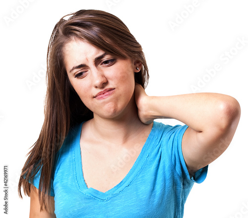 Photo: woman with neck pain woman with neck pain
