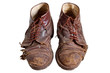 Old worn out  boots, isolated on white