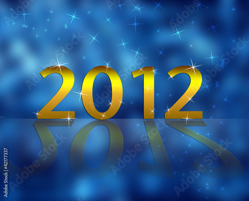 Illustration: New 2012 year and blue background New 2012 year and blue background