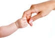 baby and mothers hands isolated on white