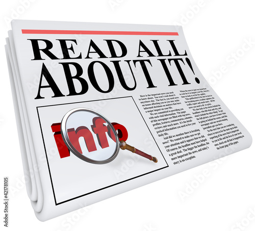 Illustration: Read All About It Newspaper Headline Information Read All About It Newspaper Headline Information