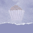 Vintage birthday card with cupcake. EPS 8