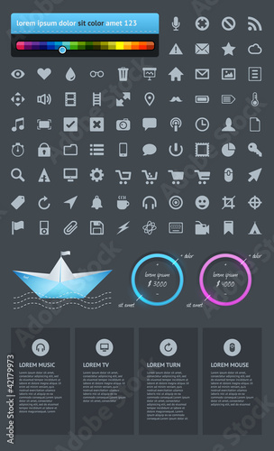 Vector: Elements of Infographics with buttons and menus Elements of Infographics with buttons and menus