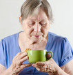 Senior woman with tea cup