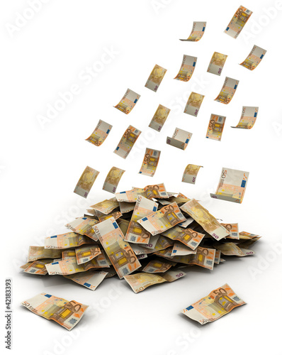 Illustration: huge pile of european money huge pile of european money