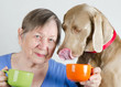 Senior woman and dog