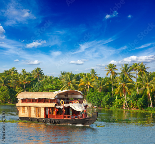 Photo: Houseboat on Kerala backwaters, India Houseboat on Kerala backwaters, India