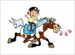 little boy on pony back
