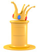 Crown on golden pedestal