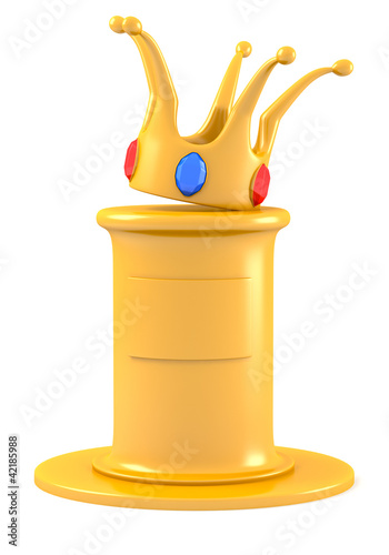 Illustration: Crown on golden pedestal Crown on golden pedestal