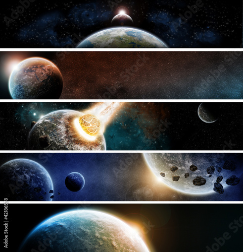 Ilustração : Planet apocalypse web banner collection Planet apocalypse web banner collection