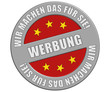 Schild graurot rund rt wmdfs WERBUNG