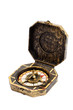 Old vintage compass isolated