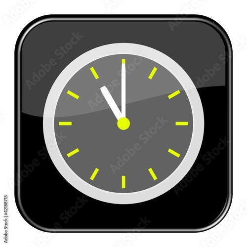 Illustration: Glossy Button schwarz - 11:00 Uhr / 23 Uhr Glossy Button schwarz - 11:00 Uhr / 23 Uhr