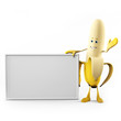 3d rendered illustration of a funny banana