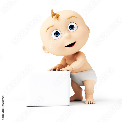 Illustration: 3d rendered illustration of a cute baby 3d rendered illustration of a cute baby