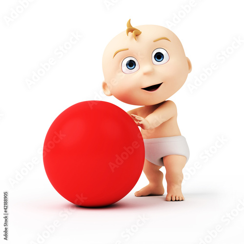 Illustrazione: 3d rendered illustration of a cute baby 3d rendered illustration of a cute baby