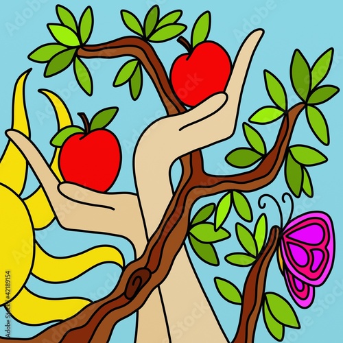 Illustration: albero di mele albero di mele