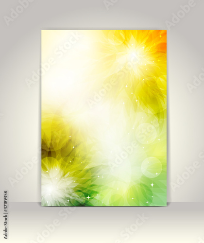 Vector: Business brochure template, floral colorful design Business brochure template, floral colorful design