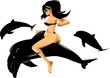 girl and dolphin