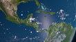 Earth 3d view from space. Central America and Caribbean Sea
