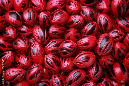 Photo: Fresh colorful nutmeg seeds Fresh colorful nutmeg seeds