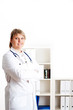 Smiling medical doctor woman with stethoscope.