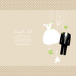 Hanging Wedding Symbols Green Beige Dots