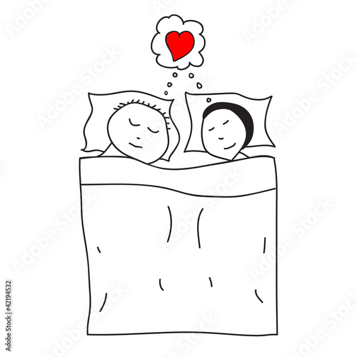 Sleeping Couple Cartoon