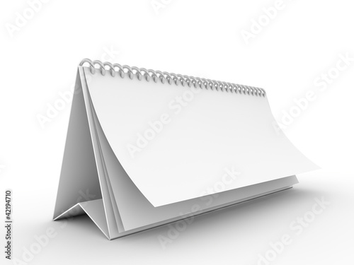 Illustration: Blank paper calendar 3d render Blank paper calendar 3d render