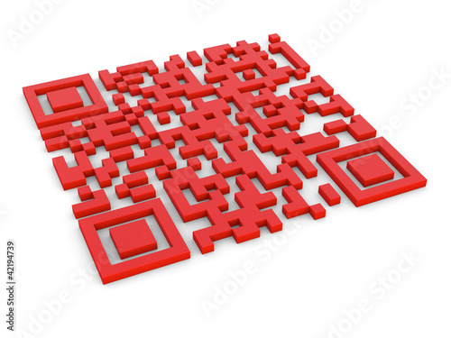Illustration: qr code 3d render illustration qr code 3d render illustration