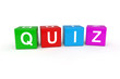 Quiz cubes 3d render illustration