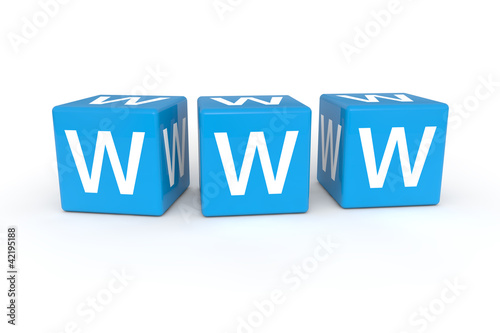 Ilustración: WWW cubes 3d render illustration WWW cubes 3d render illustration