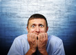 Fear of businessman, world global crisis concept