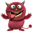 red hairy alien