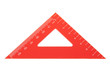 Triangle protractor closeup. On a white background.